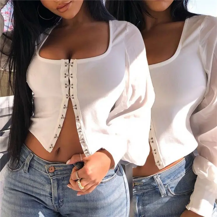 

M11645 women fall clothing button tight tops long sleeve cardigan