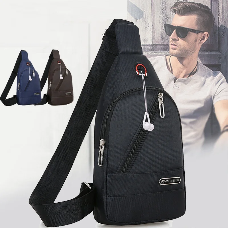 

2021 new chest sling bag man Korean style one-shoulder fashion crossbody bags