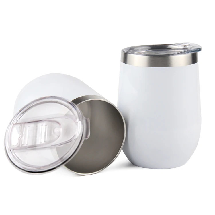 Insulated Wine Tumbler With Lid 12oz Stainless Steel Sublimation Blank Wine Tumbler With Lid