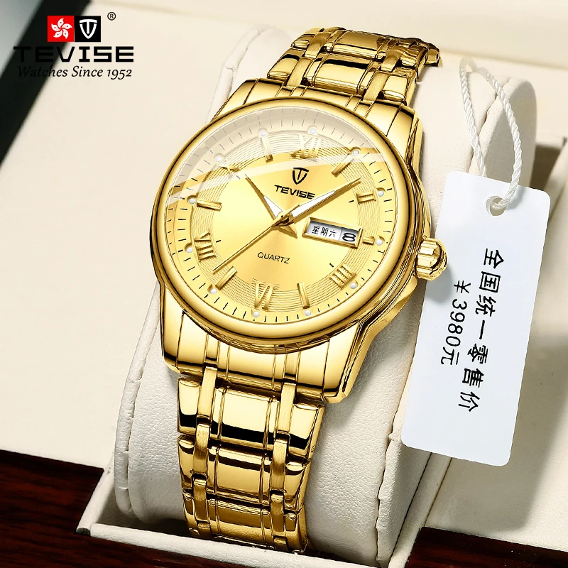 

Tevise 2020 Hot Selling China Movement Luxury Watch Wristwatch Automatic Gold Watch quarta watch, 5 colors
