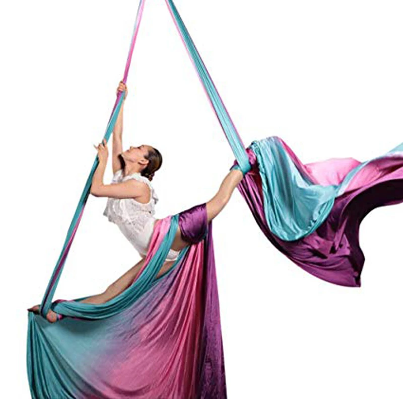 Anti Gravity Inversion Fitness Yoga Swing Hammock Sling Aerial Silks Kit, C...