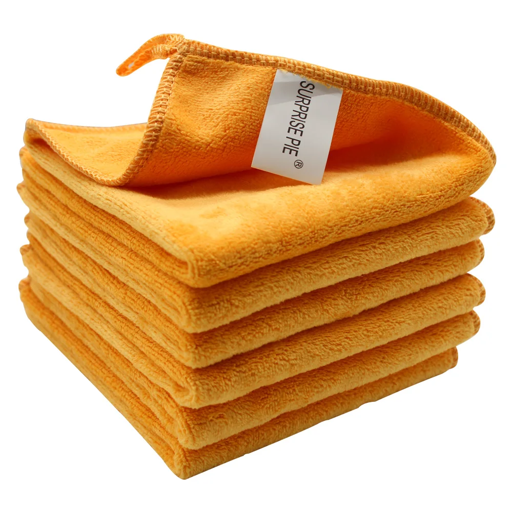 

Microfiber Cleaning Cloth Orange Color 30*30CM 400GSM 6PCS Factory Direct Sale Super Soft Microfiber Cleaning Cloth