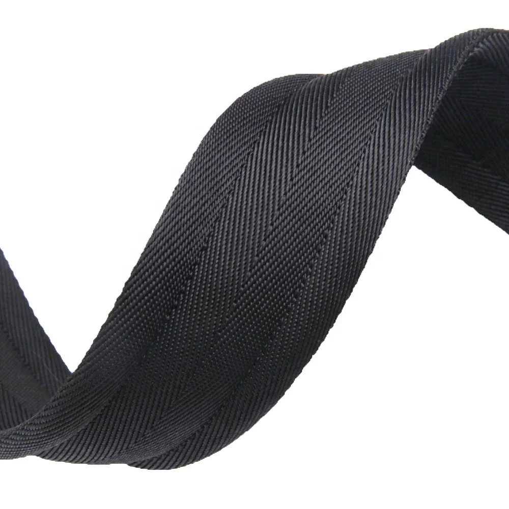 

Nylon Tubular Webbing Tape for Backpack Straps Black 1 1/2'' 45mm 55mm Jacquard 3.5mm-4mm Sustainable