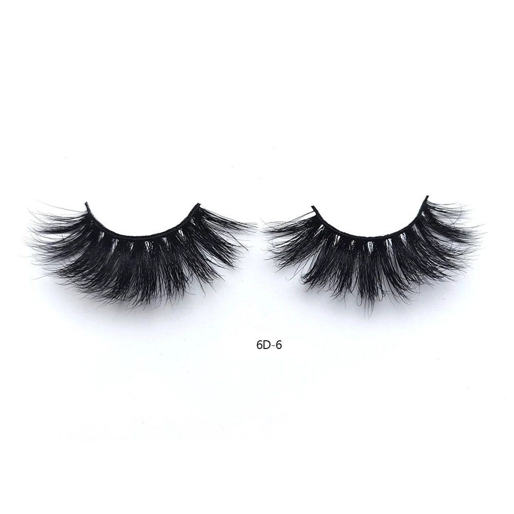 

Factory Own Brand hot sale Packaging Box 25mm lashes 6d 100% mink eyelashes, Black color