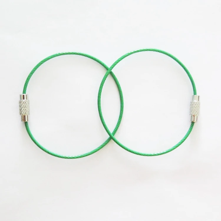 
YIWANG Green 150MM Cable Key Ring Wire Rope 