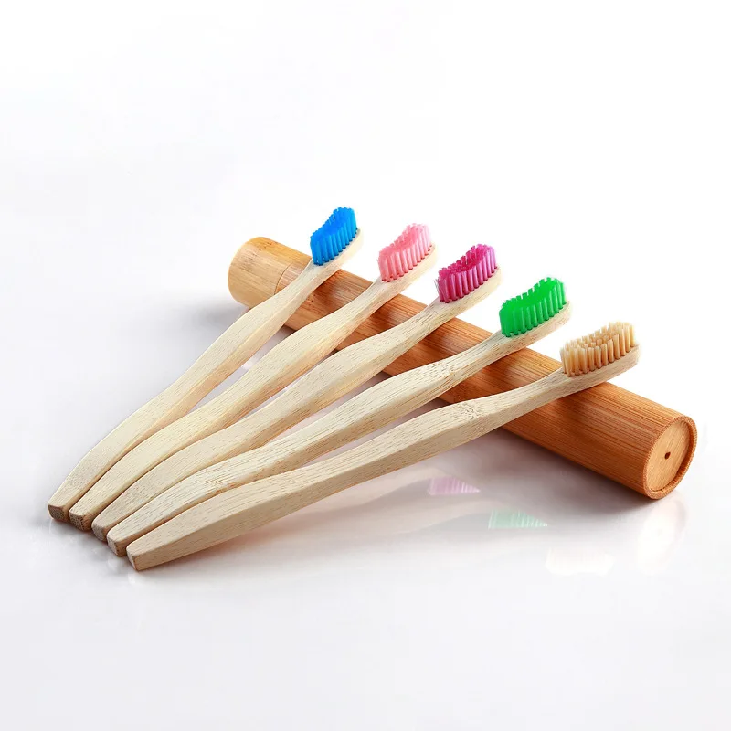 

Wholesale Natural Eco Friendly Bamboo Toothbrush With Tube, Natural bamboo color