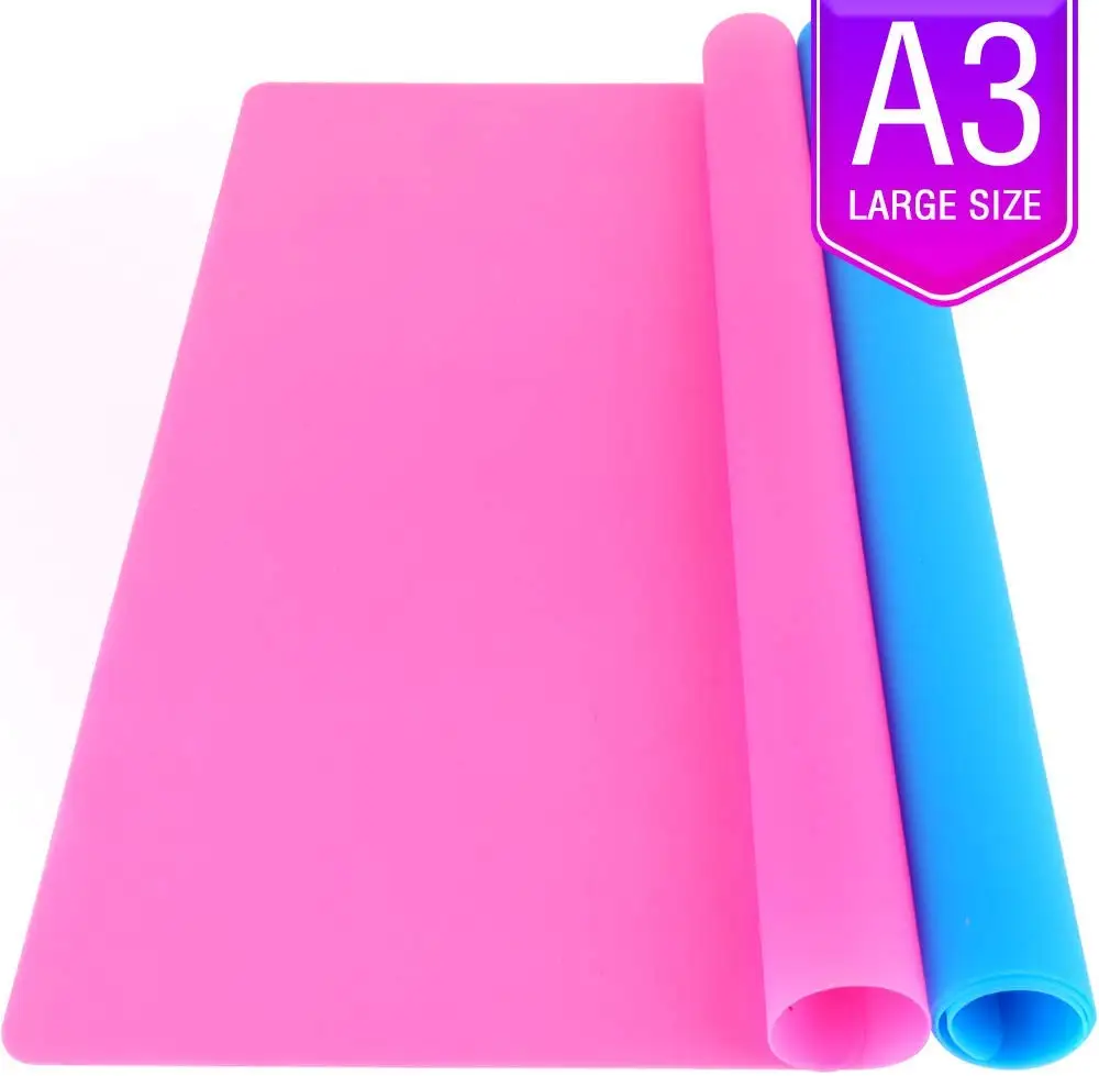 

Amazon Hot A3 Extra Large Silicone Sheet for Crafts Jewelry Casting Molds Multipurpose Mat Waterproof Nonstick Heat-Resistant, Blue,pink,green ,red,orange,white,yellow,black,coffe