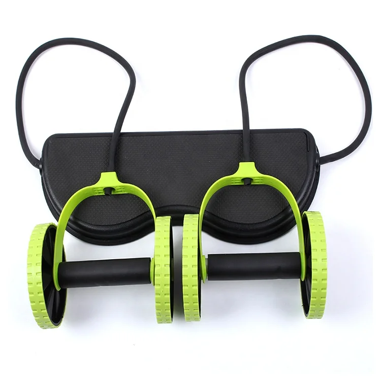 

Multifunctional Home Fitness Equipment Abdominal Muscle Fitness Roller Mute Pull Rope Weight Loss Exercise Abdominal Wheel, Green/black