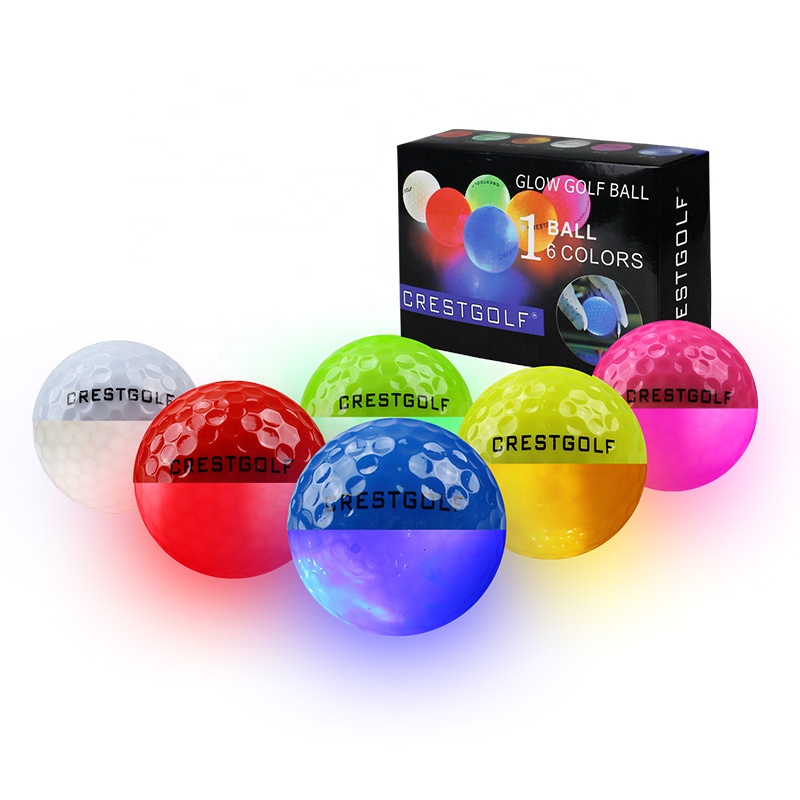 

Crestgolf Supplies Practice At Night Gift 6Pcs Light Up Glowing In The Dark LED Golf Balls, White, red, pink, yellow, green, blue