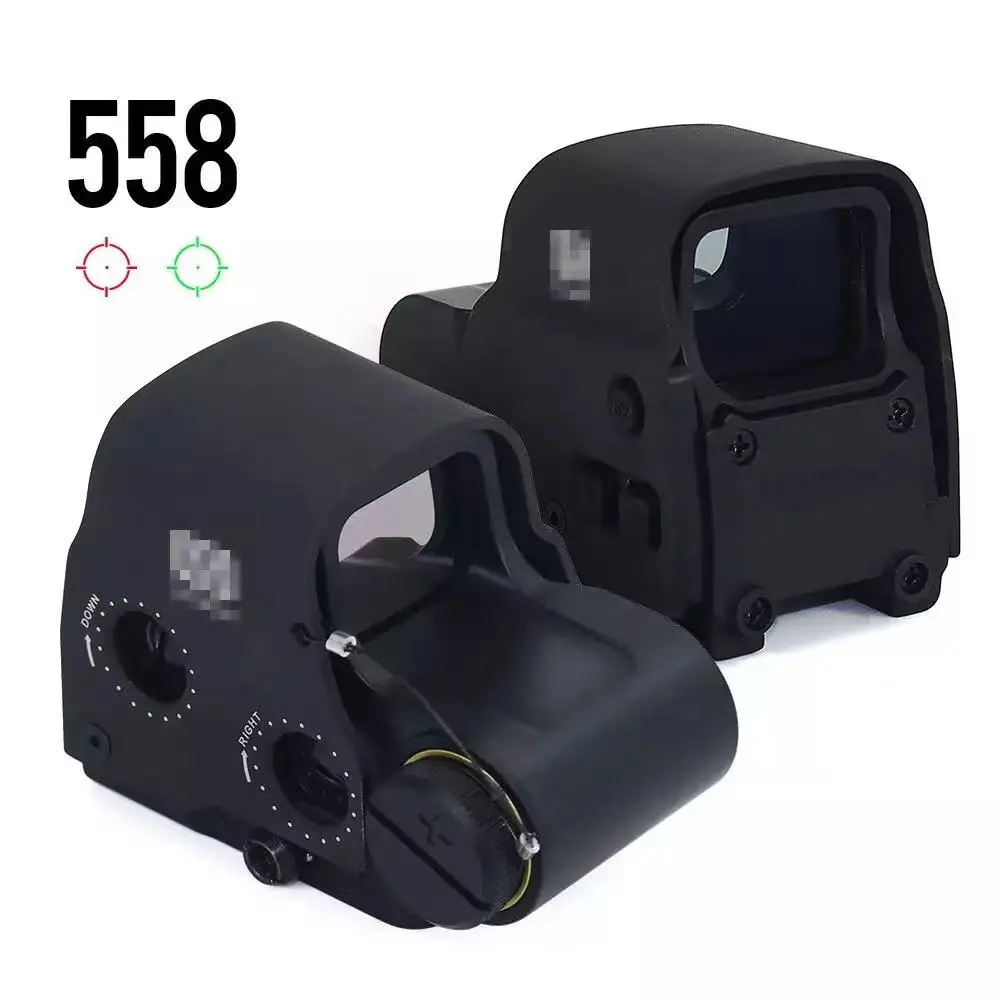 

558 Adjustable Black Holographic Weapon Sight With 68 MOA Ring And 1 MOA Dot-Dash Line