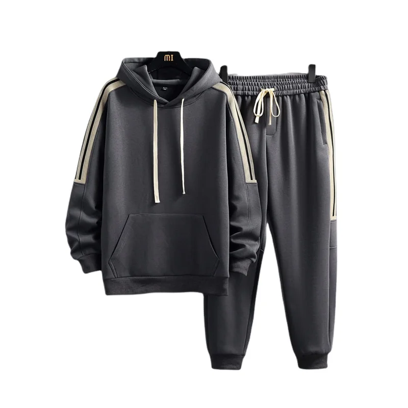 L-5XL Sports Casual Pants Fashionable Loose and Trendy Casual Hoodie Set Hooded Hoodie With Leggings Streetwear  2-piece Set