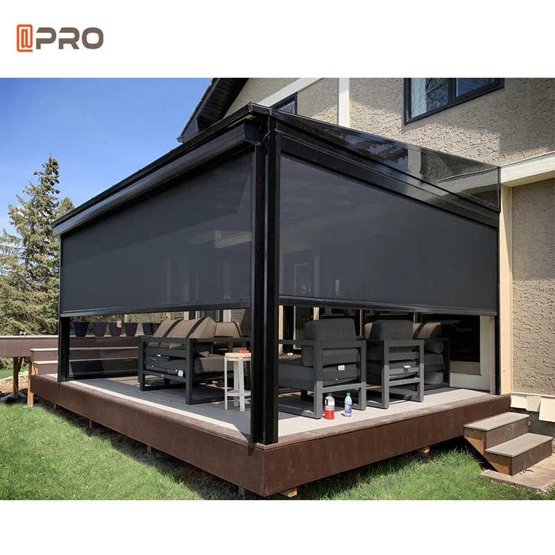 

Retractable Motorized Roof Outdoor Alumium Alunotec Garden Louver Pergola, Customized colors