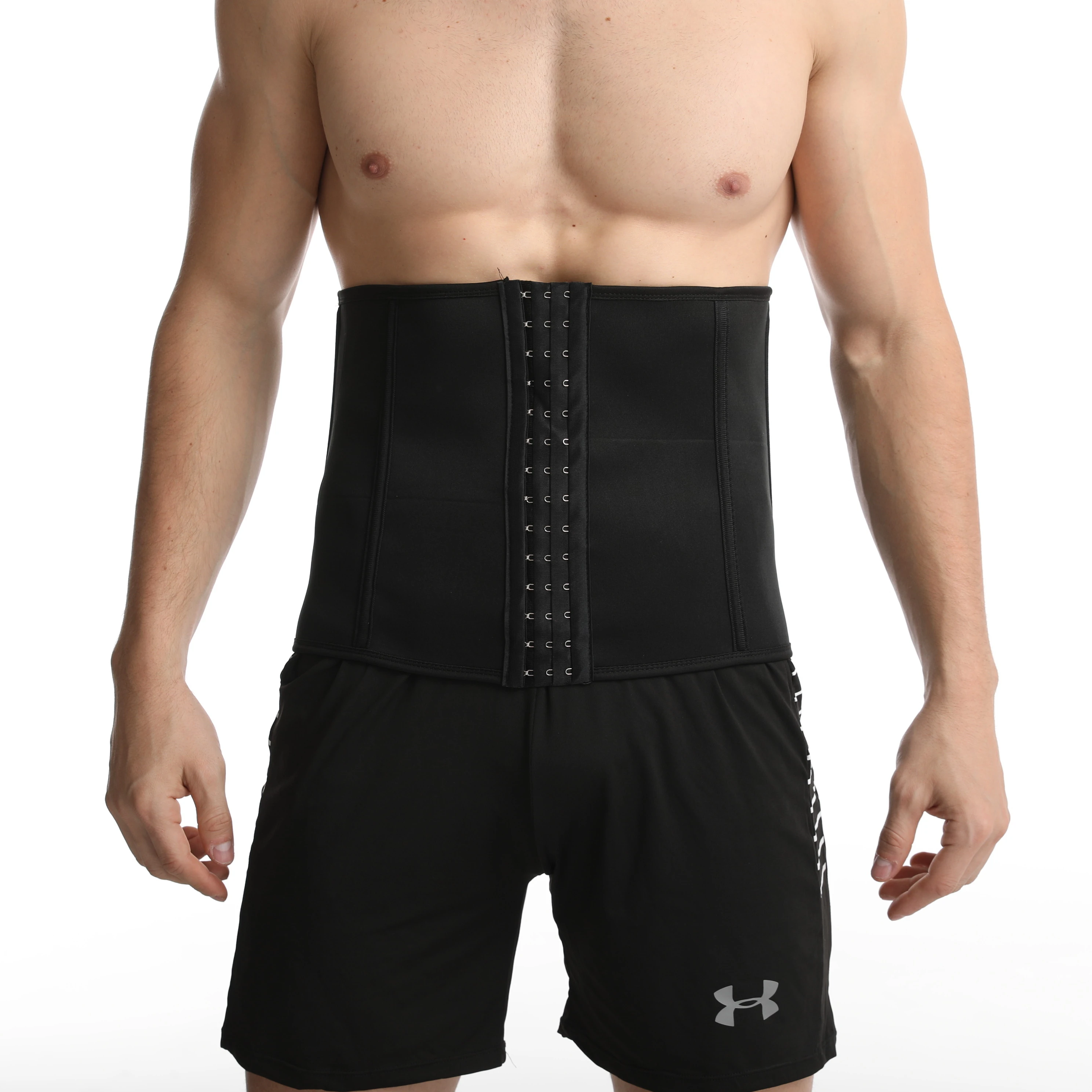 

2021 Fashion latex men waist trainer body shaper for men, Black