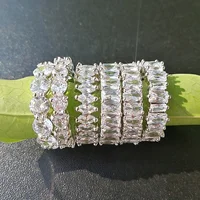 

Fashion white gold diamond wedding ring 925 sterling silver women jewelry eternity band ring