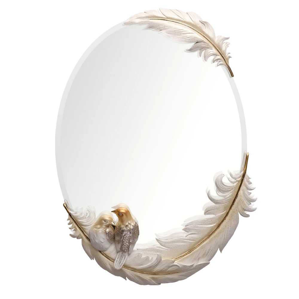 

Custom design picture white resin painting wall art living room wall mirror