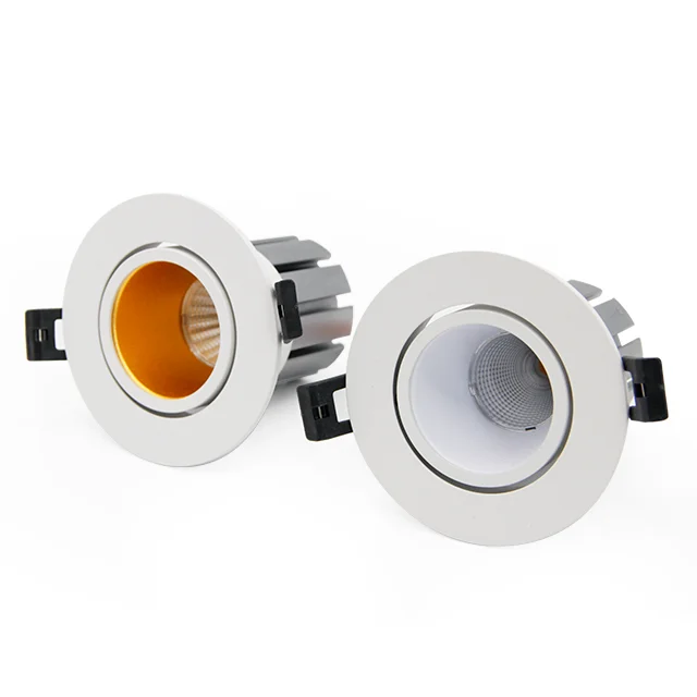 Commercial Round Downlight Led  Ip44 Cri 80 Spot Down Lights  Recessed Cob 7w Aluminum Led Ceiling Downlight