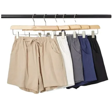 

Women's summer cotton and linen wide-leg sports and leisure hot pants loose large size all-match student Korean shorts