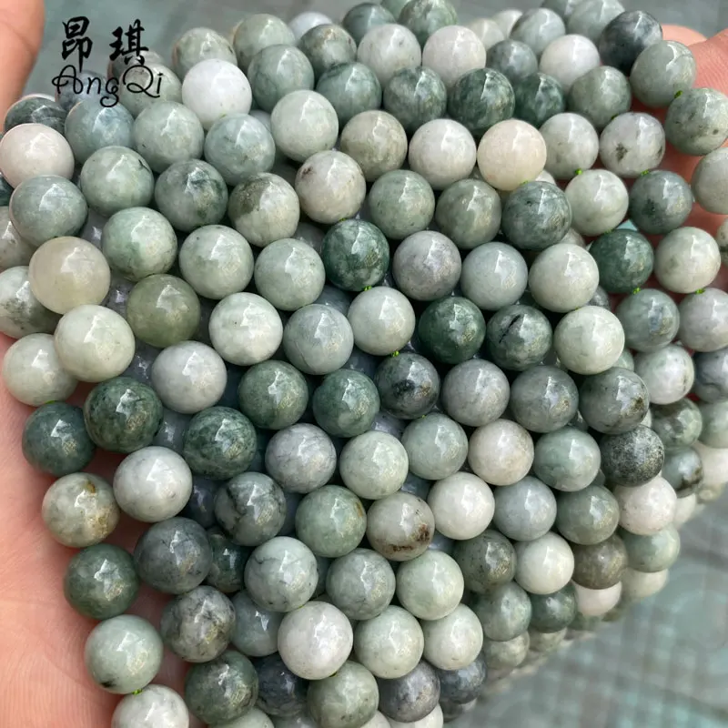 

Natural Burma Jade Stone Beads Round Loose Gemstone Jadeite Jade Beads DIY For Jewelry Making, Green