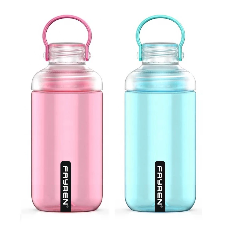 

Fayren Eco-Friendly 600ml Colorful customized plastic water bottle with handle for water, Customized color