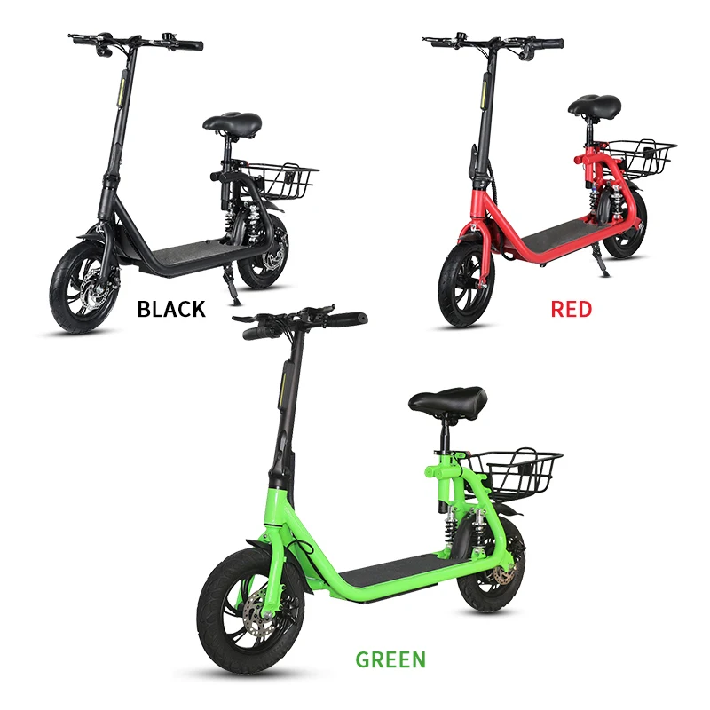 

New 2 Wheel With Seat 36V 350W Scooter Electric ASKMY AE1202 Foldable with Suspension Off Road City Electric Kick Scooters