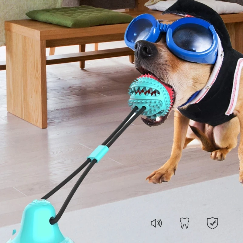 

Dog Suction Cup Toys for Medium Pet Dog Toy Tug Push Ball Biting Tooth Cleaning Toothbrush For Feed Food Dogs Puzzle Toy, As shown