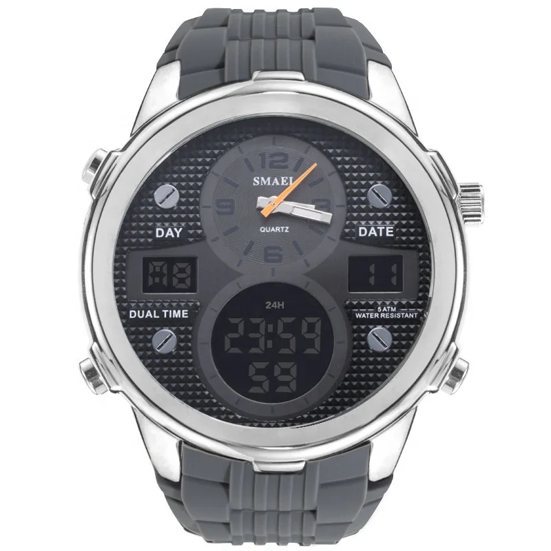 

SMAEL 1273 Men Digital Wristwatch Outdoor Silicone Band Sports 50M Waterproof Male Casual Watch, 3 colors for choose