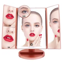 

trifold rose gold led vanity mirror with led lights makeup custom hollywood led lighted makeup mirror with led lights