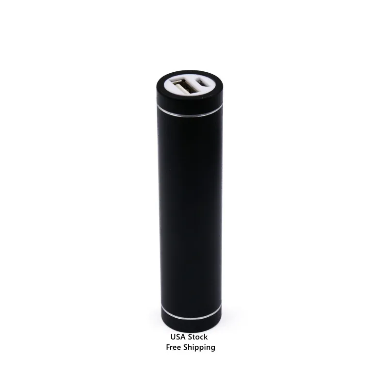 

USA Free Shipping 2200mah metal cylinder portable power bank