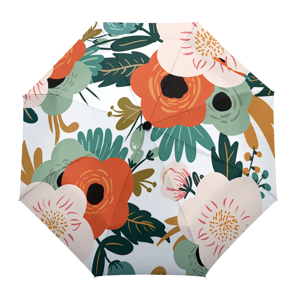 

Customized Company Logo Printed Floral Self Open Auto Umbrella