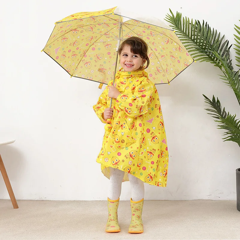 

Soft And Comfortable Yellow Cartoon Duck Suitable For Kindergarten Children Raincoat, Customized color