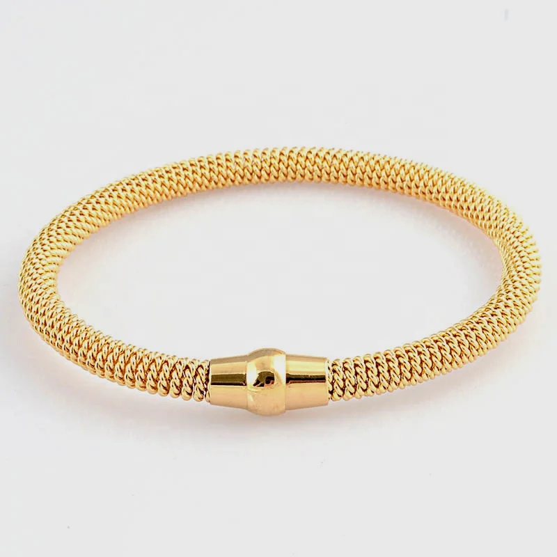 

316L stainless steel elastic magnet spring cable bracelet, Picture shows