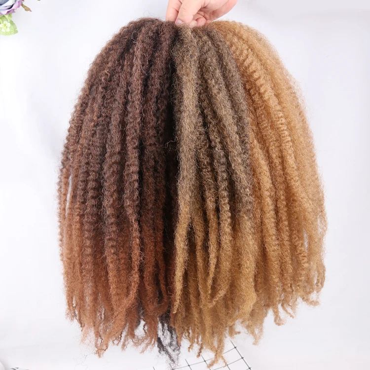 

Wholesale Ready Made Crochet Cuban Twist Ombre Afro Kinky Synthetic Colors Hair Dread Short Marley Braids, #1b,#27, #30 ,#t27, #t30