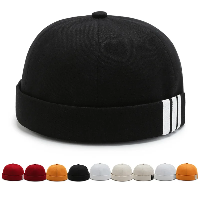 

AAA951 Fashion Pure Color No brim Cap Cotton Couples Sport Hats Landlord Dome Melon Hat Beanie Hip Hop Brimless Baseball Caps