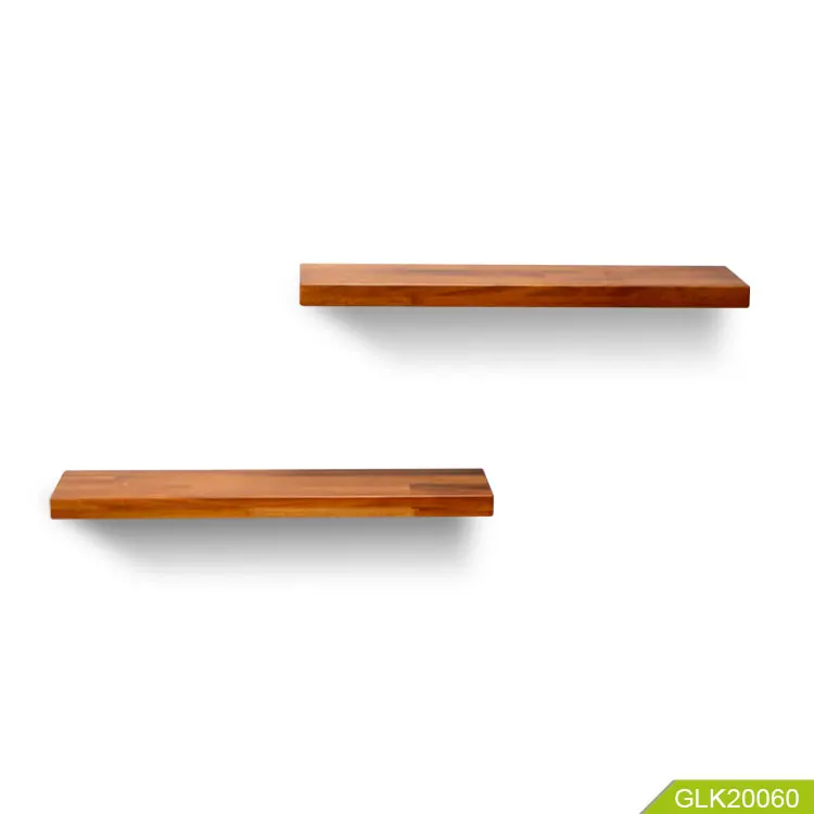 

Floating Shelves 100% Countersunk Hidden Brackets Mahogany Wall Decor Set of 2