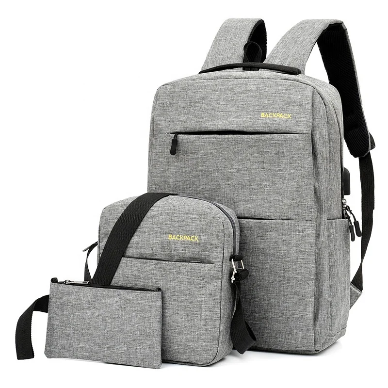 

Wholesale High Quality Fashion Men Backpack Laptop USB Charging Outdoor Travel 3pcs Backpack Bag Set