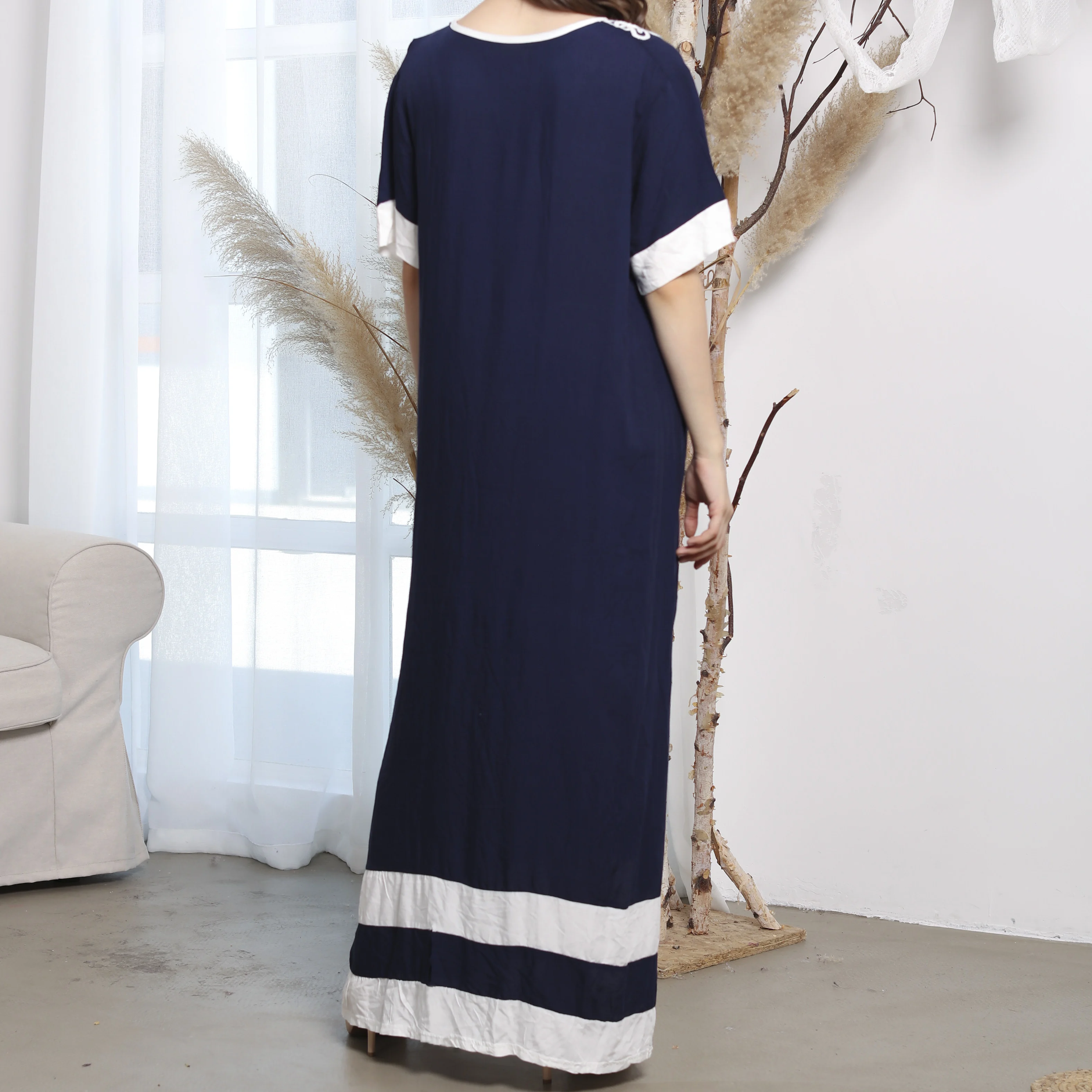 
Nighties for Women Ladies Muslim Clothing Abaya Kaftan Rayon Woven Evening Dress African Dresses Women Pajamas 