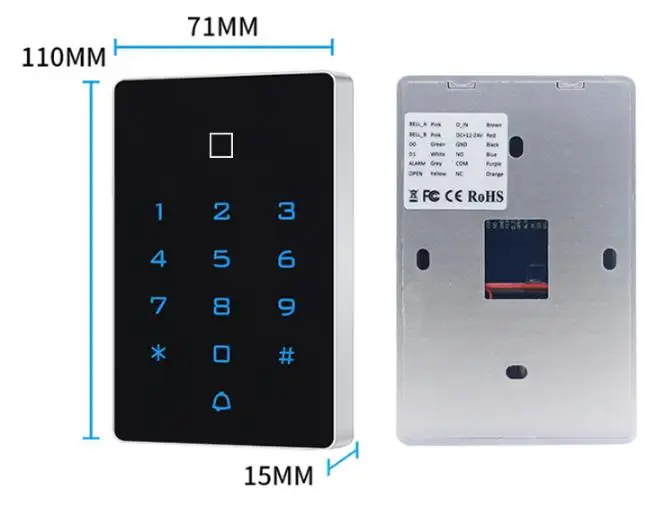 125kHz RFID Wiegand Proximity Card Reader Door Access Control