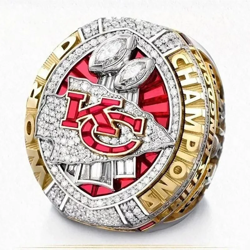 

New Arrival Full Of Rhinestone Crystal Nfl Kc Ring Kansas City Chiefs Superbowl Champion Ring