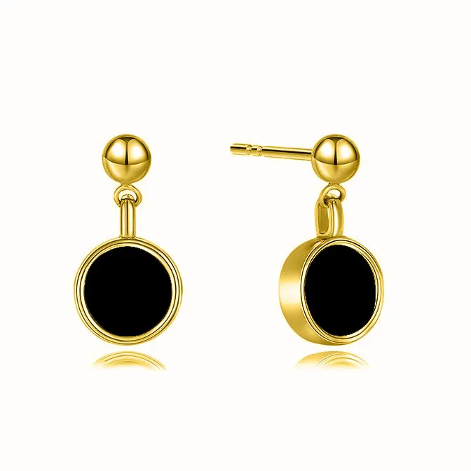 

2021 new fashion trend retro black round earrings net celebrity same style girlfriends female earrings