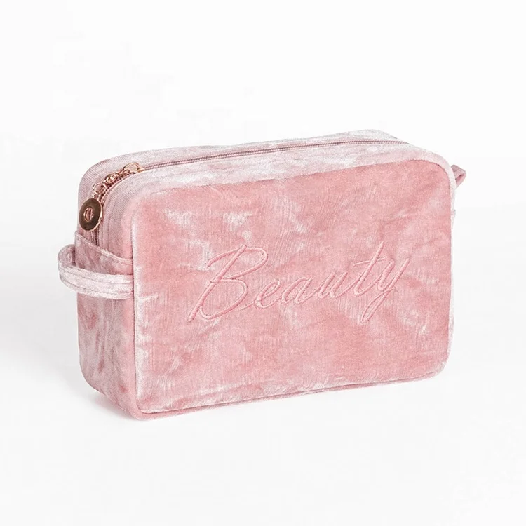 

Portable Travel Logo Printed Organizer Gift Velvet Cotton Carry-all Pouch Fashion Toiletry Travel Makeup Cosmetic Bag