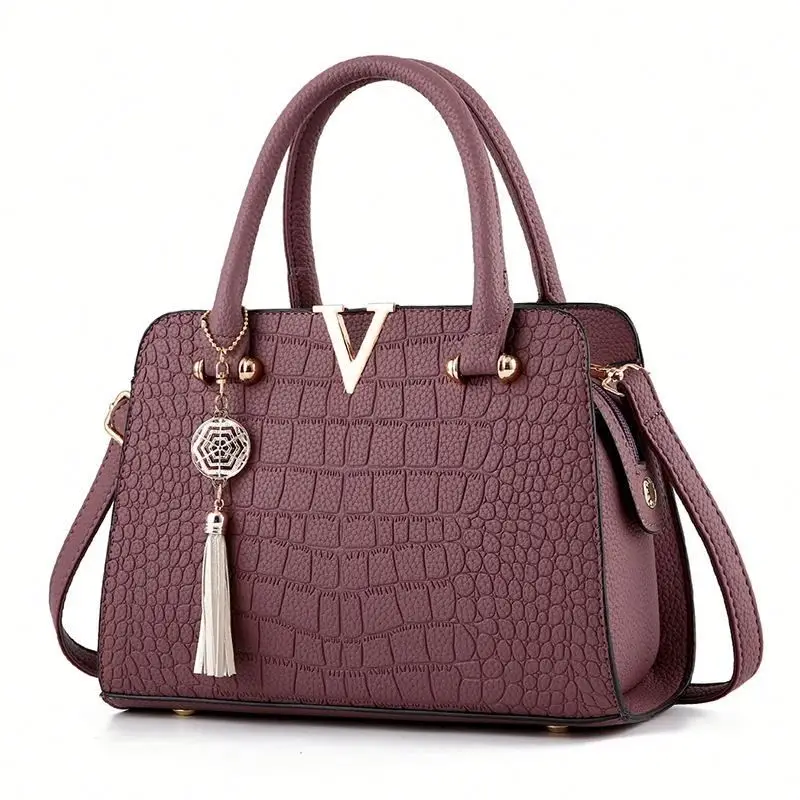 

High Quality Euro Style Ladies Popular Fashion Alligator Pattern Bags Delicate PU Leather Handbags