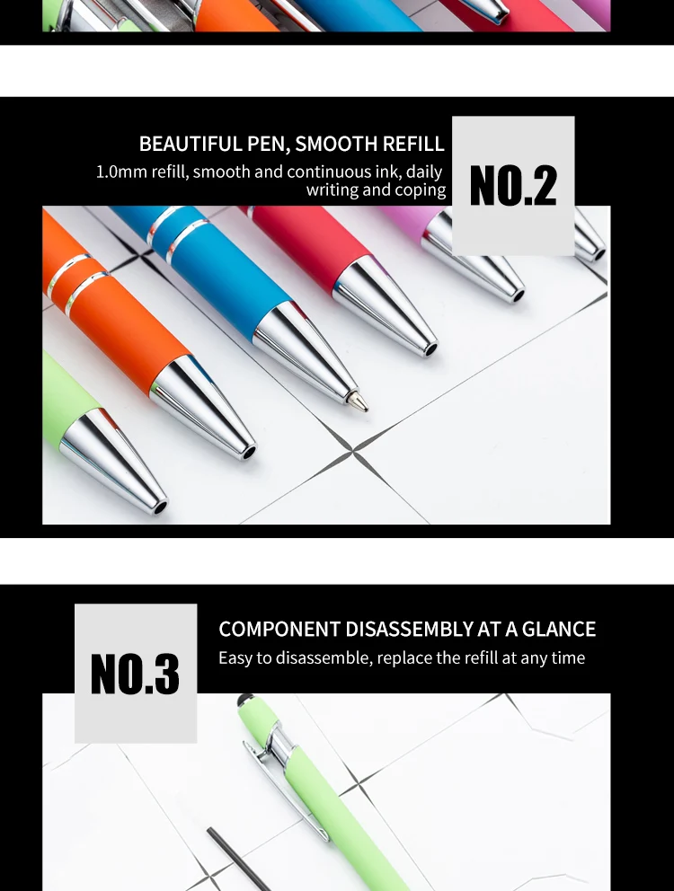 Hot selling promotional pen custom logo ball pen stylus metal pen with custom logo
