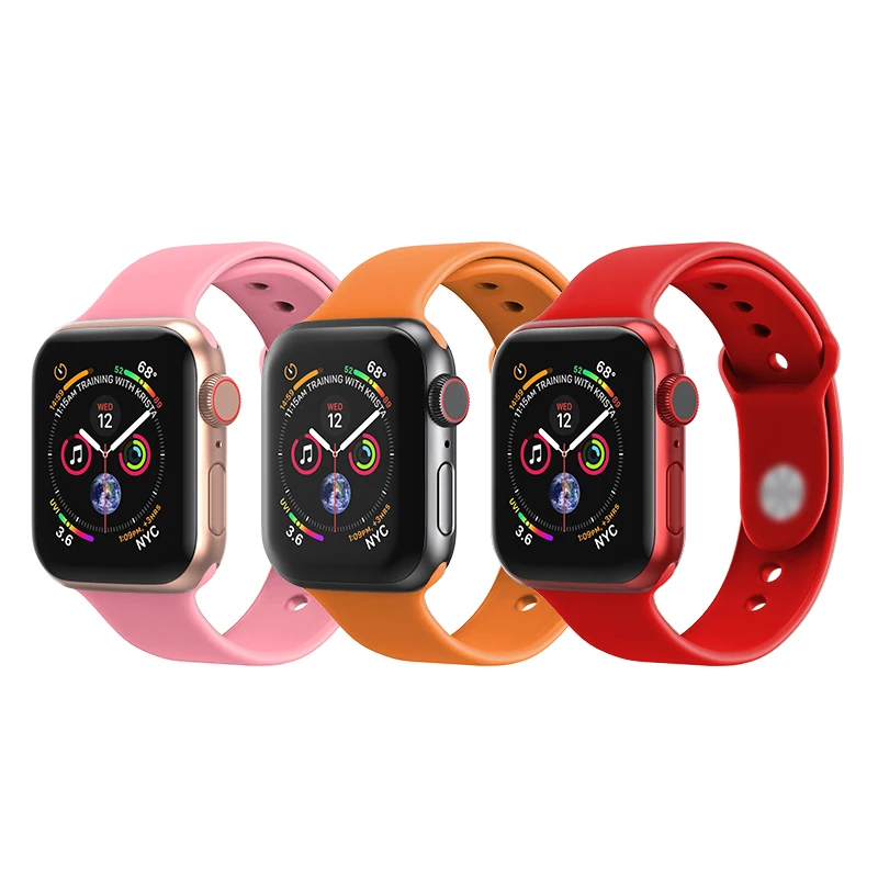 

EAMIRUO Customized Smart Watches Band Sport Soft Silicone Straps Suitable For Apple Watch Series 6 5 4 3 2 1, Optional