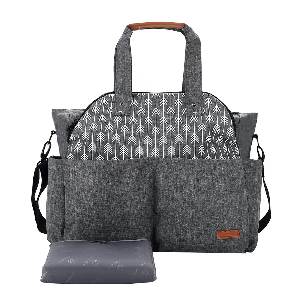 

OEM custom 2021 mummy luxury travel tote nappy maternity bag waterproof baby diaper bags for mothers with changing mat, Gray, oem