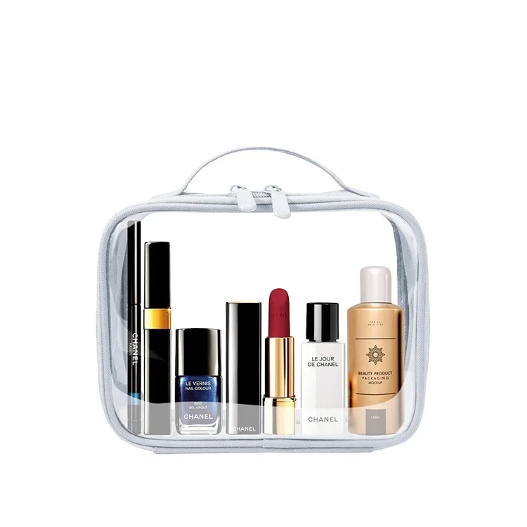 

Wholesale Outdoor Large Capacity Waterproof Zipper Tote Storage Custom Clear PVC Cosmetic Bag, Customized