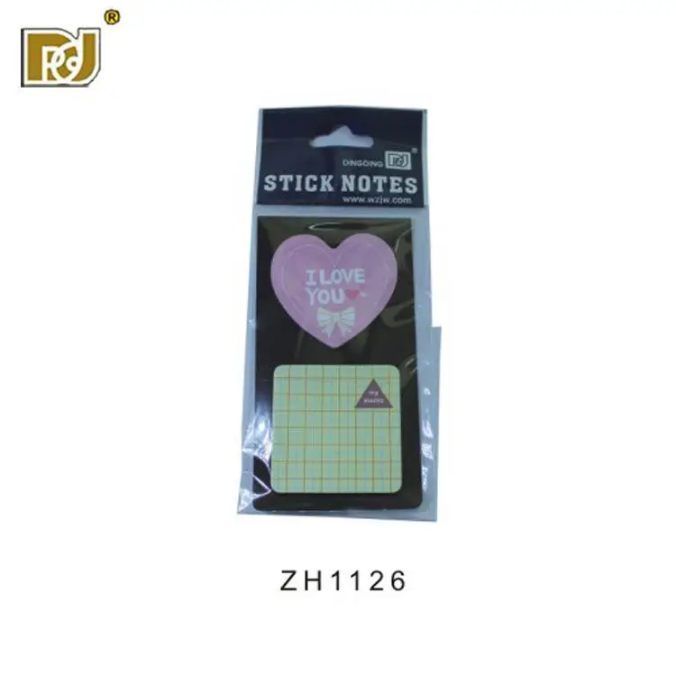 

Eco-friendly self-adhesive memo pad style sticky notes set