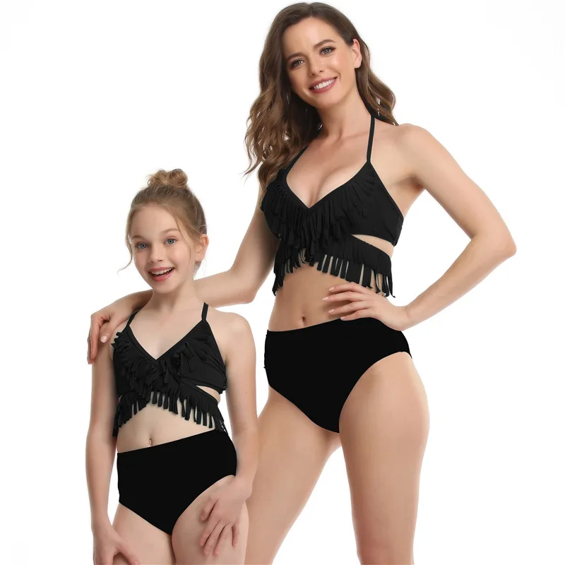 

Aipa Fringe Design Parent Child Swimsuit Women Plus Size Thong Swimwear