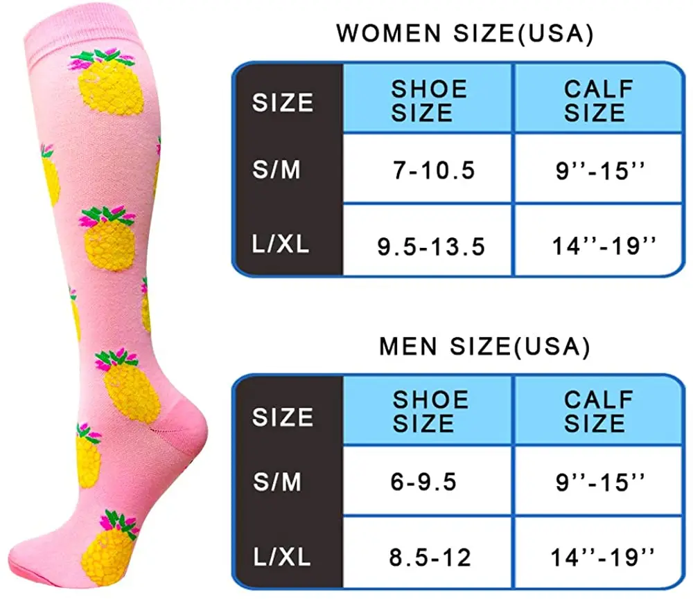 

Wholesale Custom Men's Compression Socks With Logo 20-30mmhg Knee High Fun Women Stockings For Running Sports Athletic Nurse, Custom color