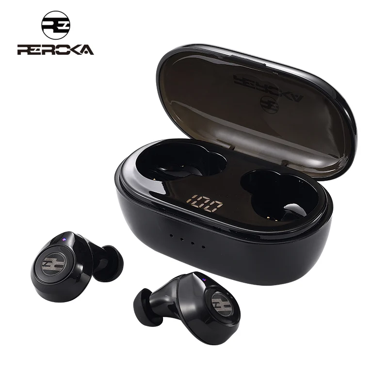 

Free Shipping Reroka Revolution TWS 5.0 Wireless BT Headset LED Display Earbuds Lcd with Charging Case