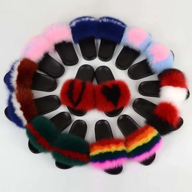 

deaigner fur slides wholsale fur slides luxury fur slides, Customized color